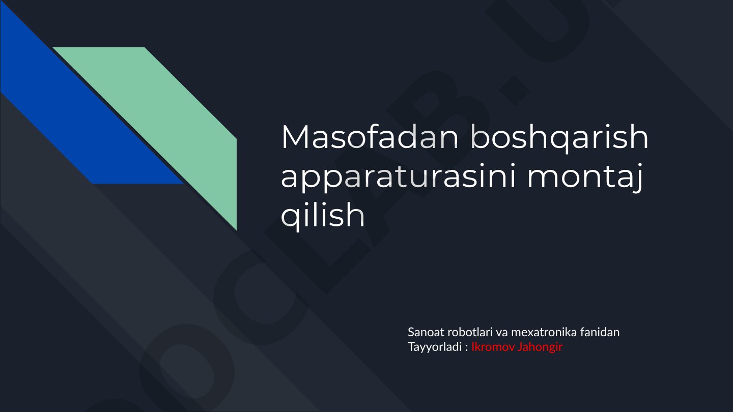 Masofadan boshqarish apparaturasini montaj qilish