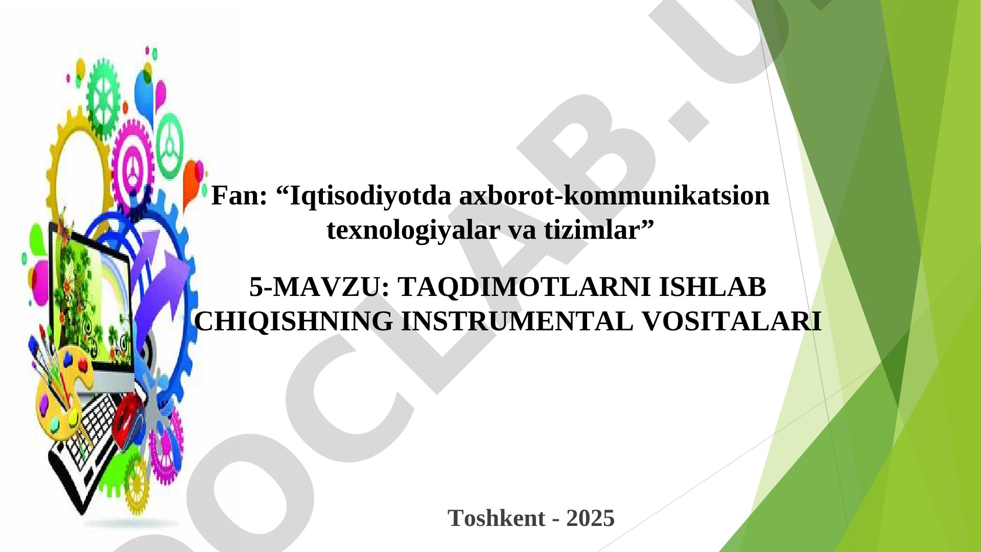 Taqdimotlarni ishlab chiqishning instrumental vositalari
