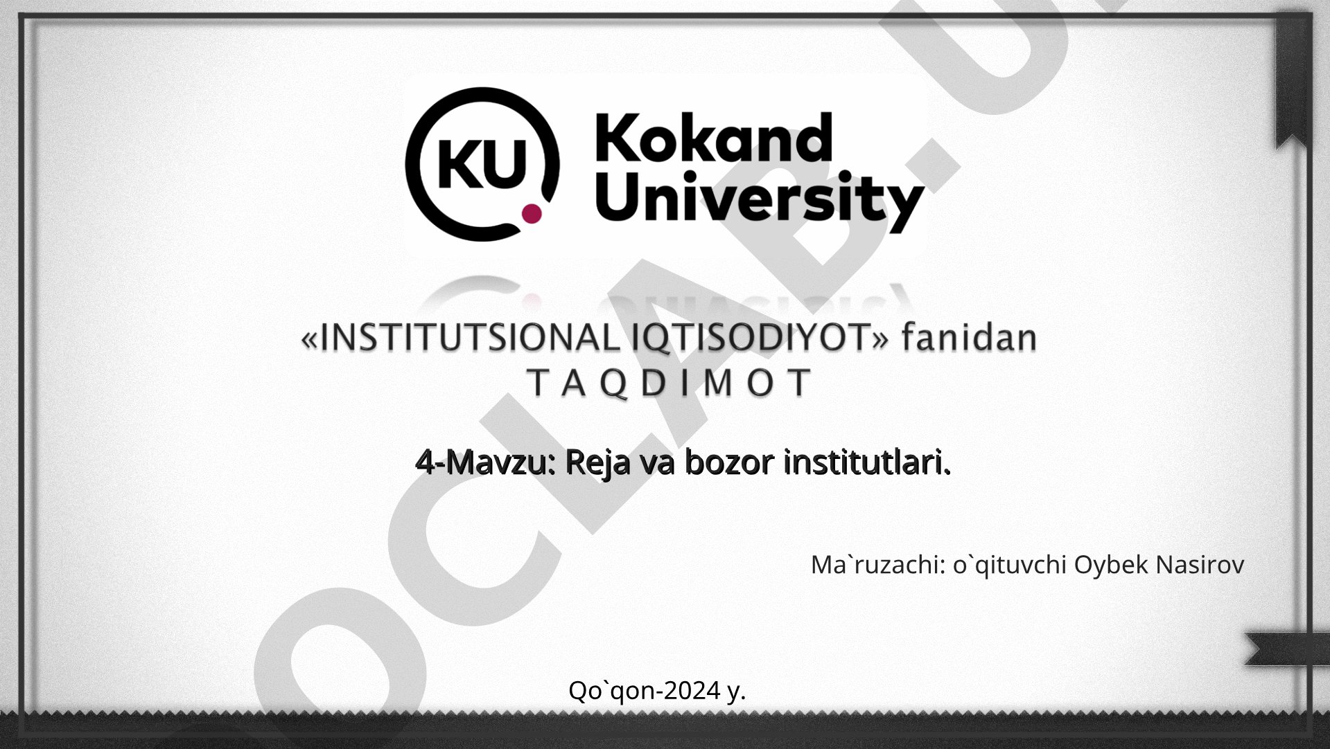Reja va bozor institutlari