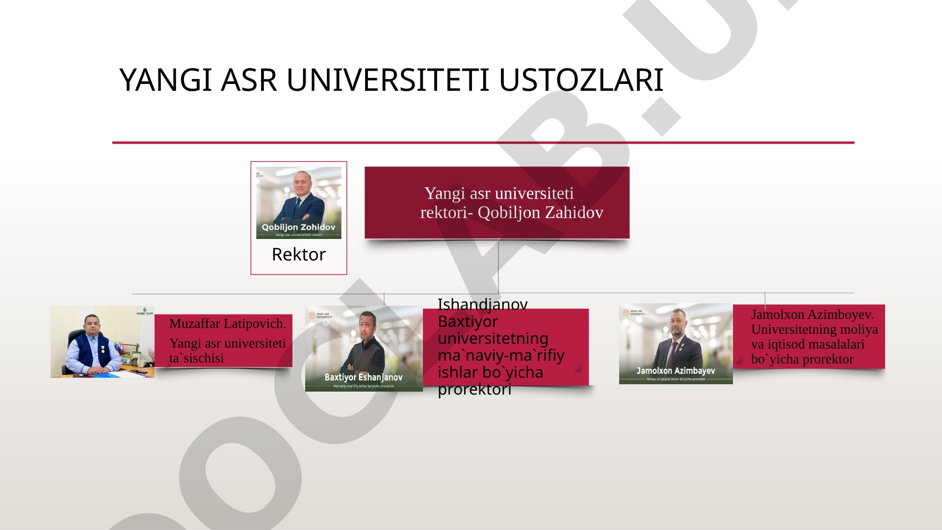 Yangi asr universiteti rahbariyati