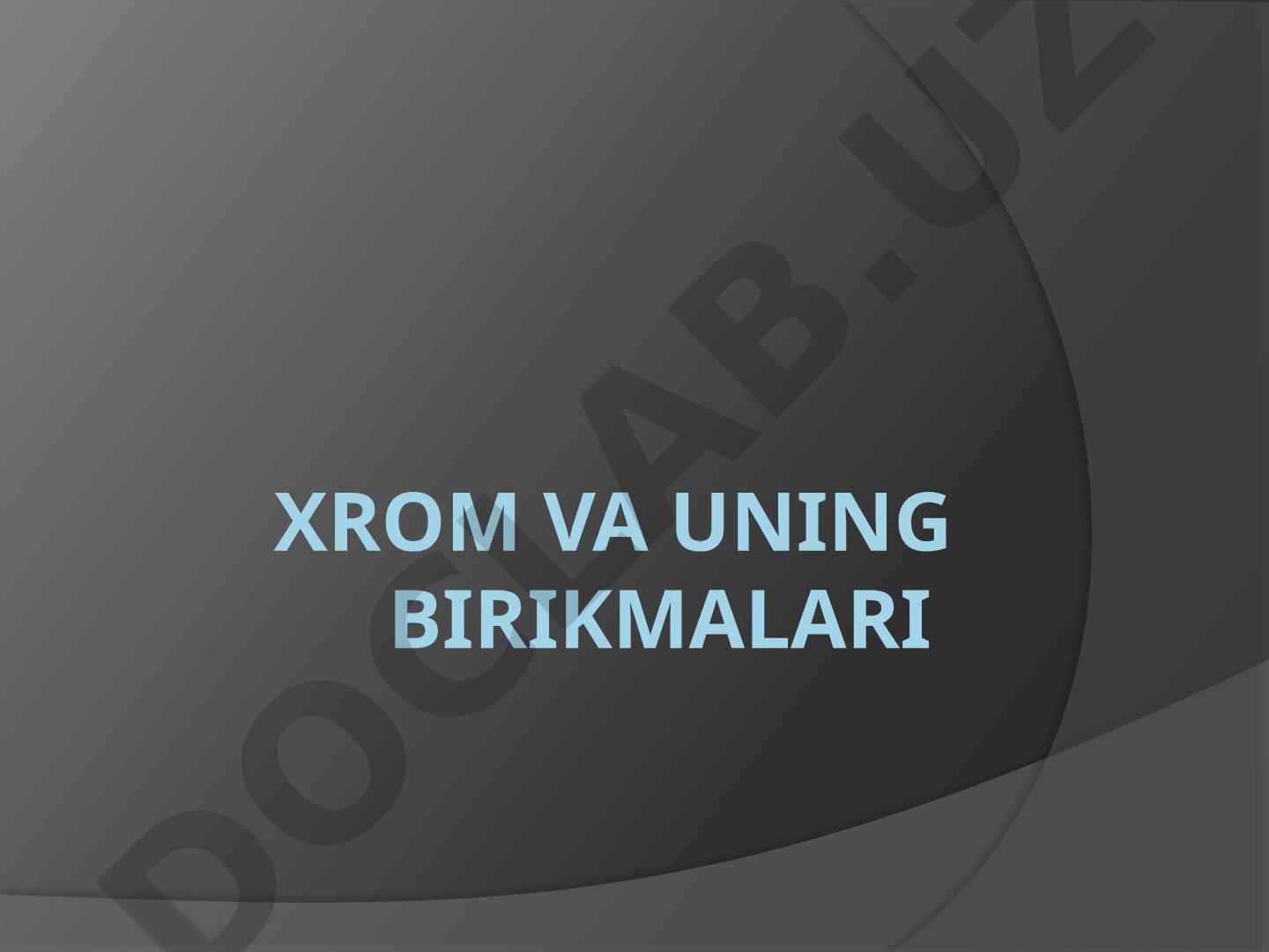 Xrom va uning birikmalari