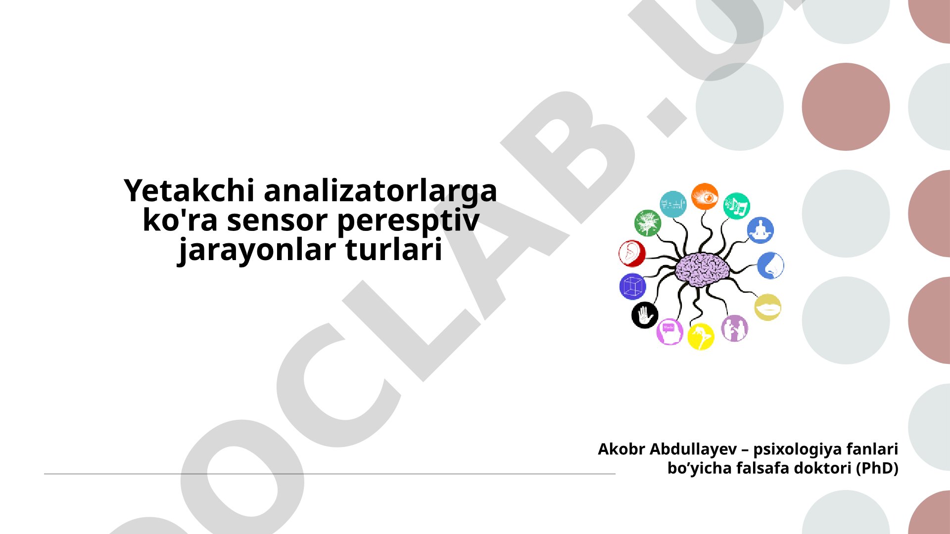 Sensor-perseptiv jarayonlar turlari