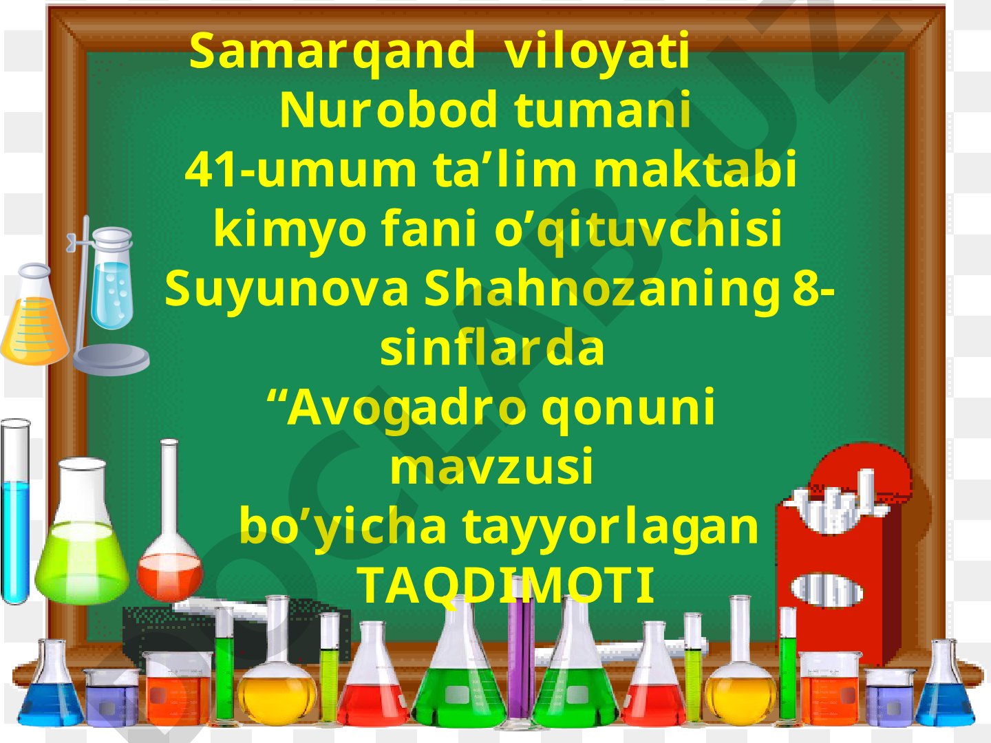 Avogadro qonuni, gazlarning xossalari va molekulalar soni haqida 8-sinf taqdimoti