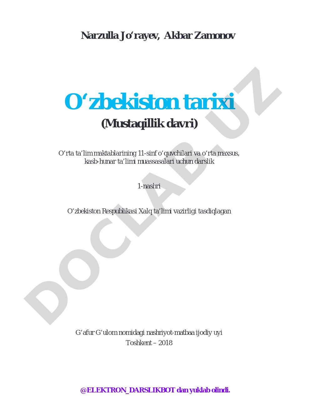 O‘zbekiston tarixi (Mustaqillik davri)
