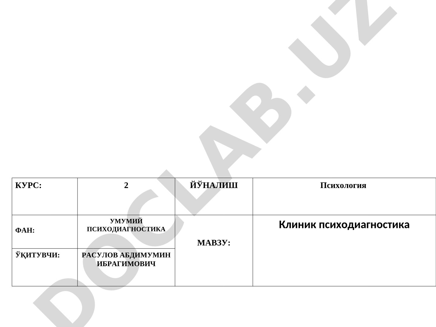 Клиник психодиагностика