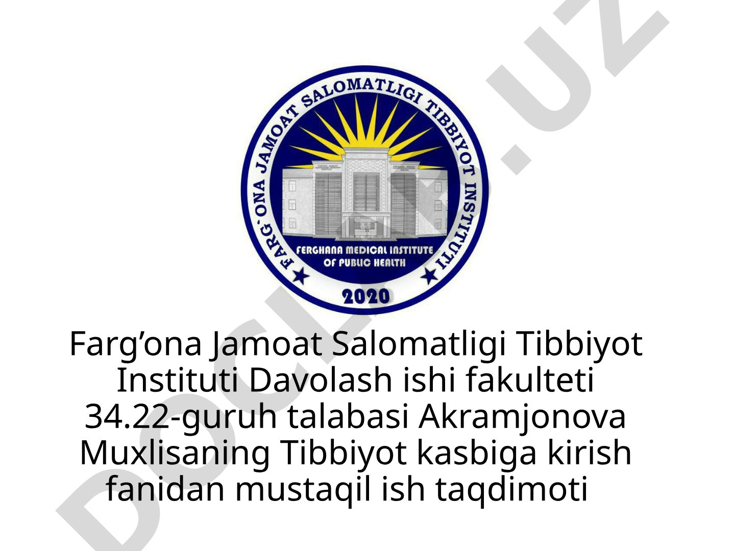 Bemorlarning shaxsiy gigienasi va parvarish qilish