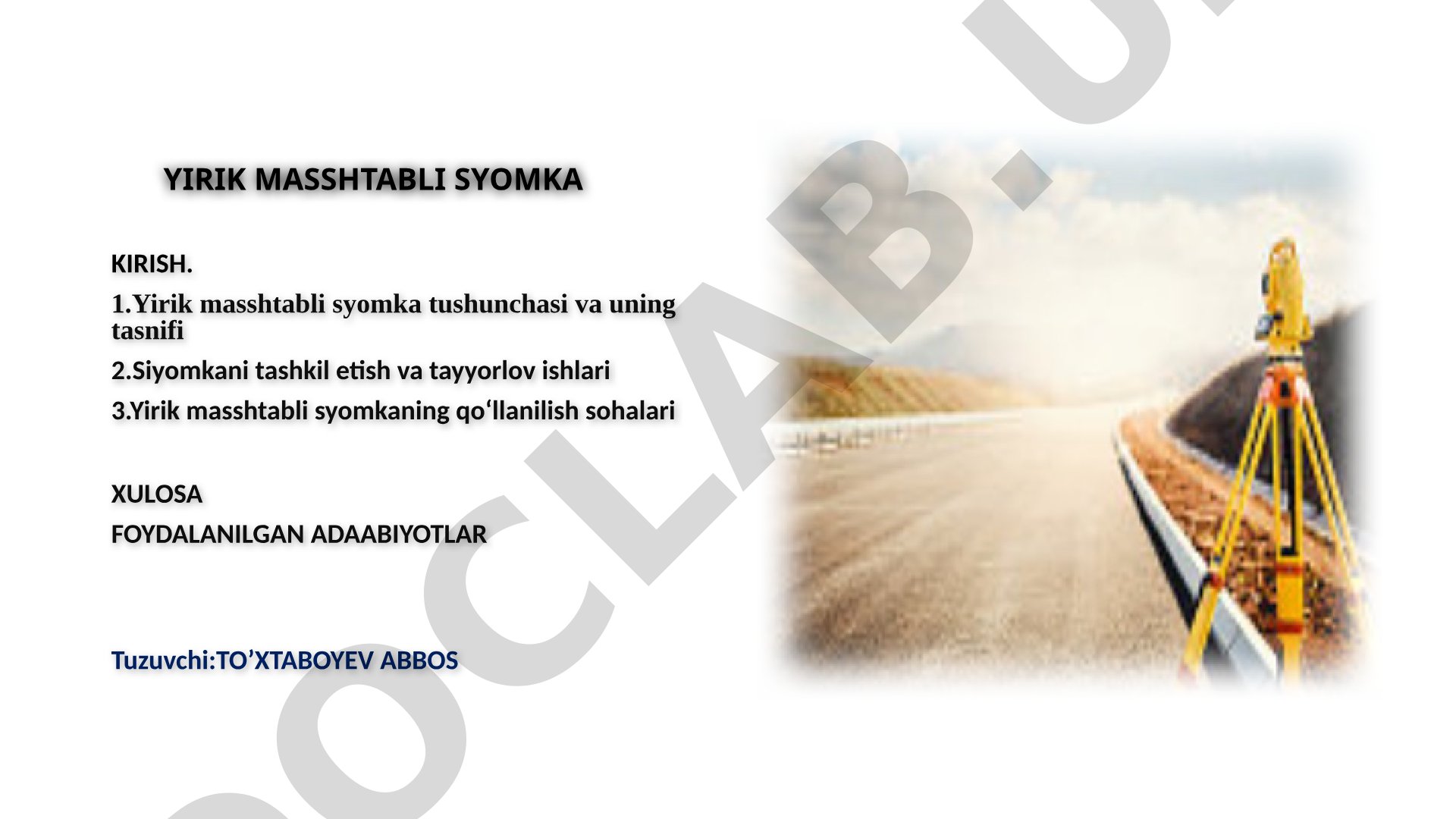 Yirik masshtabli syomka kirish