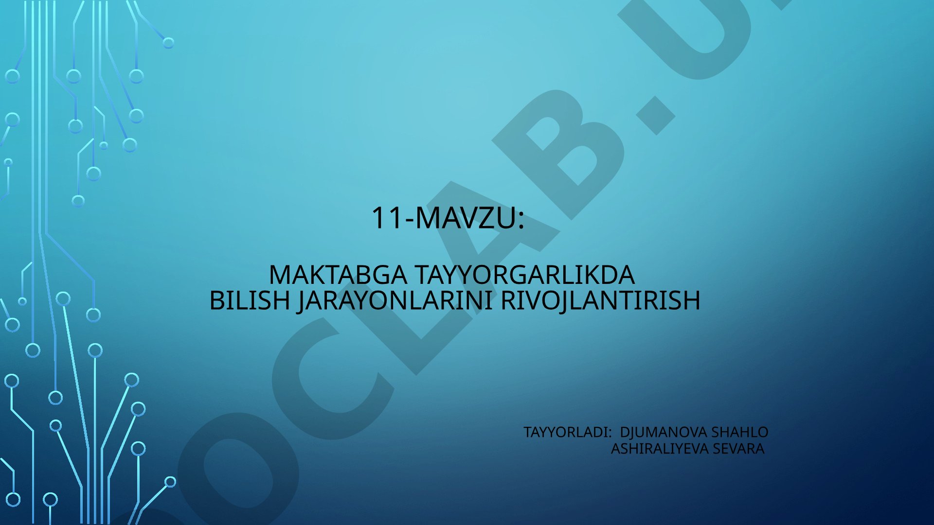 Maktabga tayyorgarlikda bilish jarayonlarini rivojlantirish