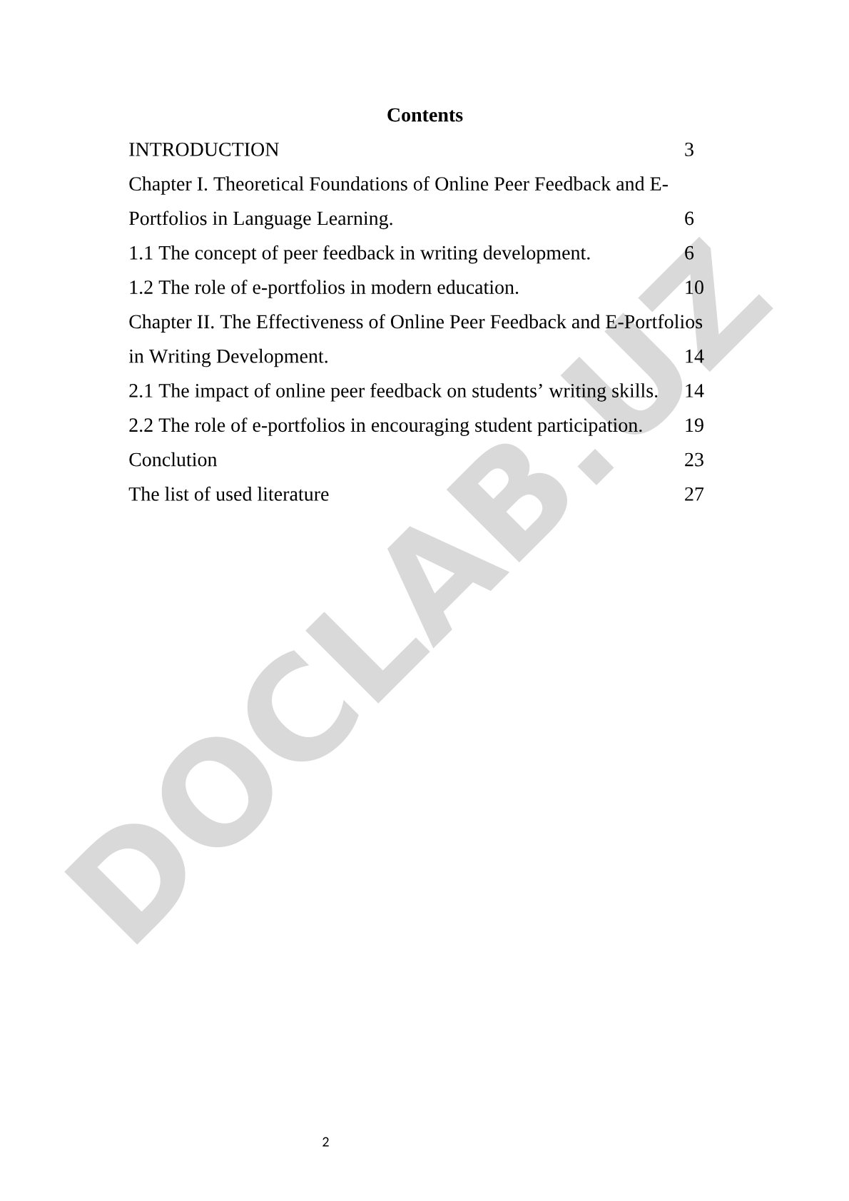 Online Peer Feedback and E-Portfolios in Writing Development