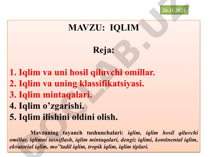 Iqlim va uning o'zgarishi
