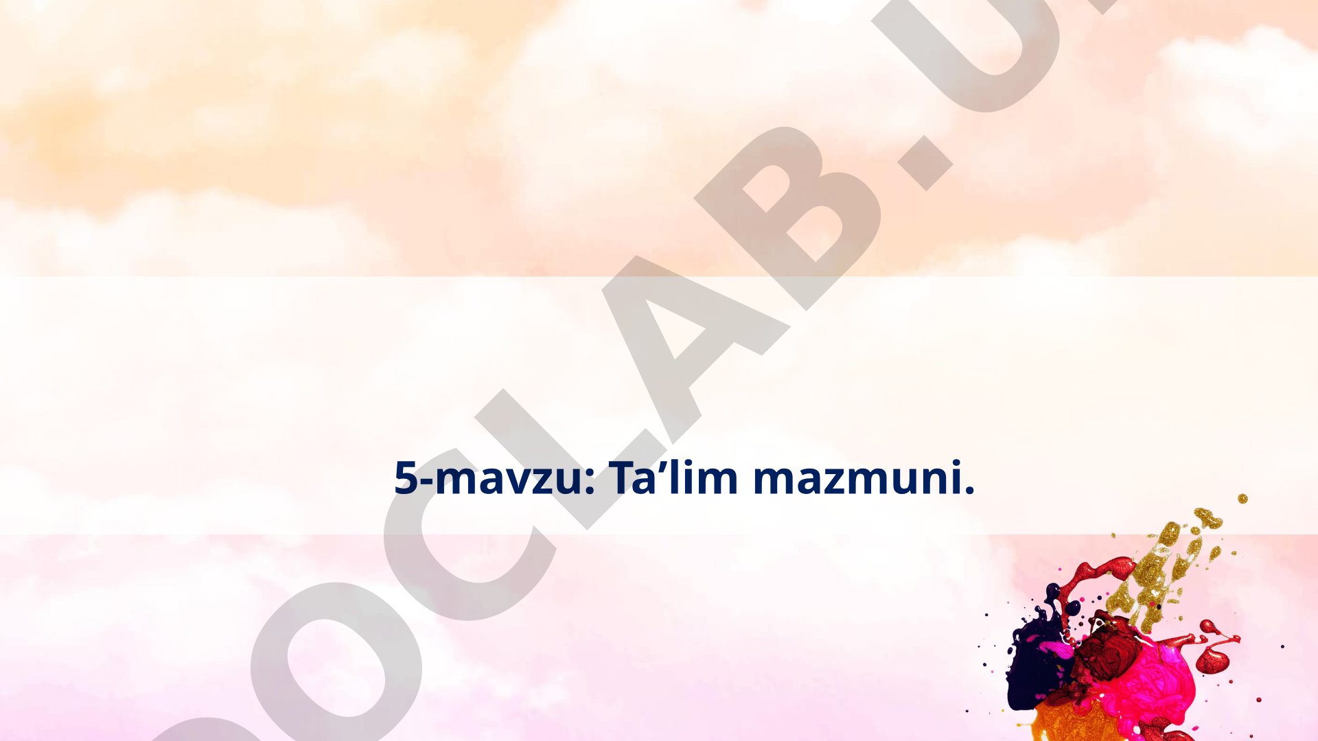 Blits-so'rov savollari, test va amaliy topshiriqlar orqali ta'lim mazmuni tushunchasi