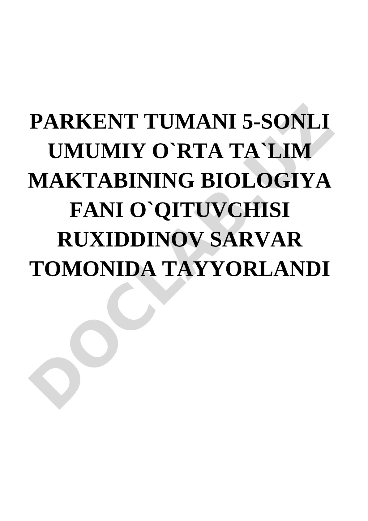 Biologiya fanidan test savollari