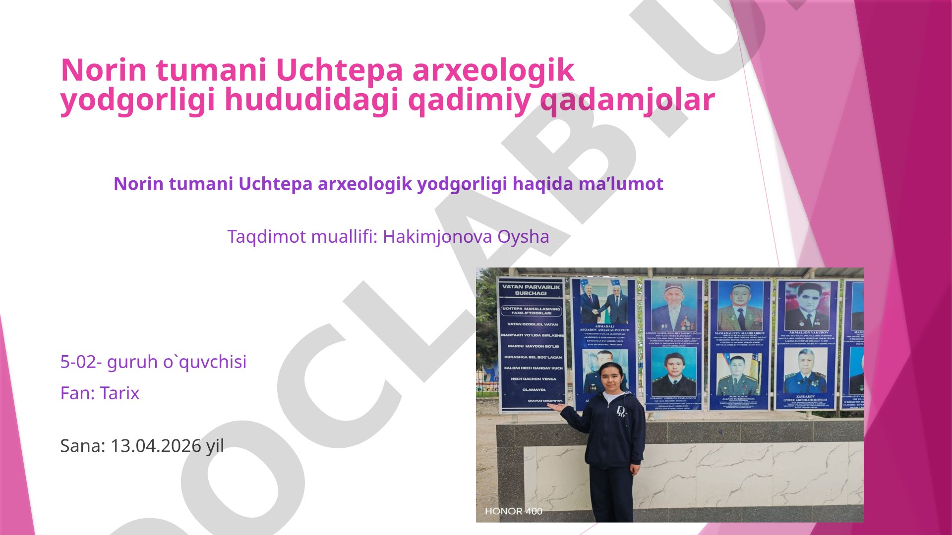Norin tumani Uchtepa arxeologik yodgorligi hududidagi qadimiy qadamjolar