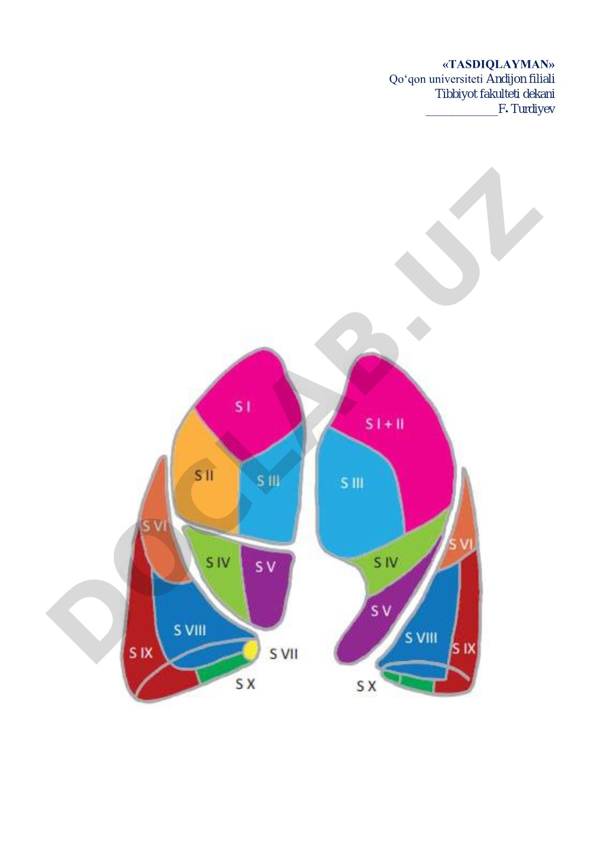 Qo‘qon universiteti Andijon filiali Tibbiyot fakulteti dekani tasdiqlovi