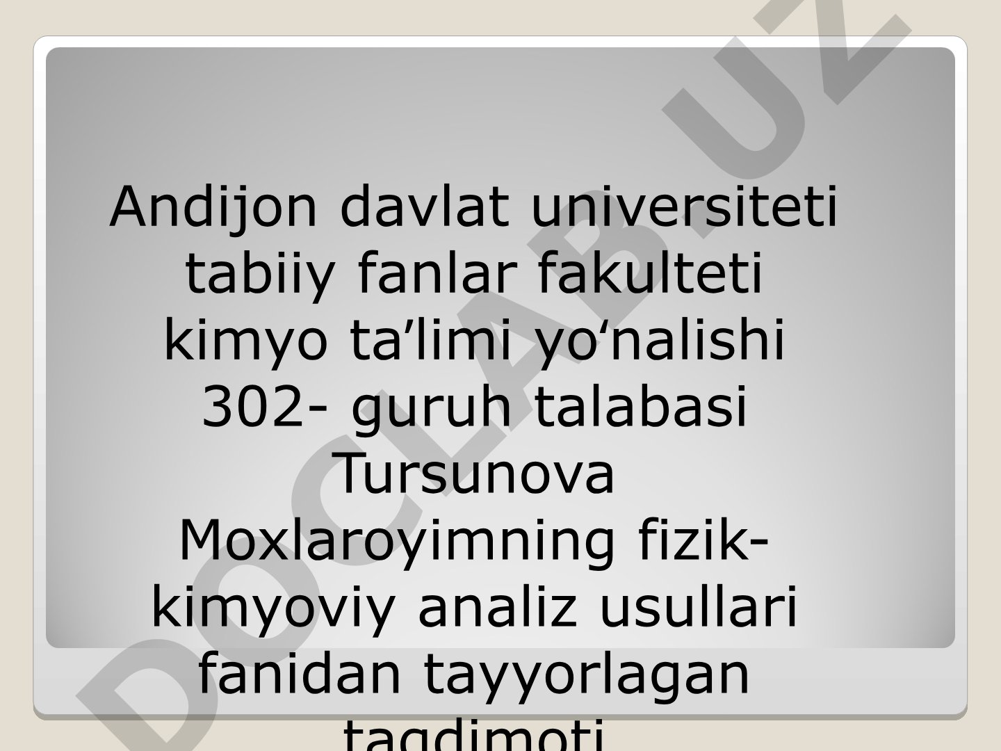 Fizik- kimyoviy analizning optik usullari