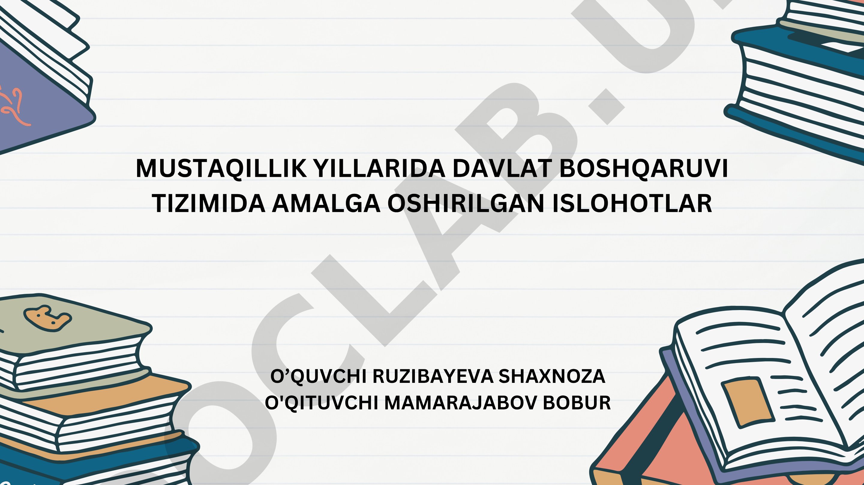Mustaqillik yillarida davlat boshqaruvi tizimida amalga oshirilgan islohotlar