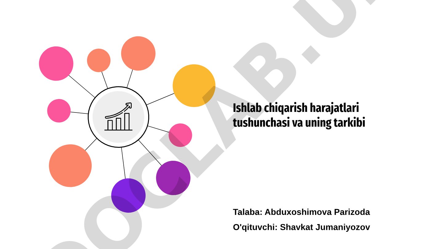 Ishlab chiqarish harajatlari tushunchasi va uning tarkibi