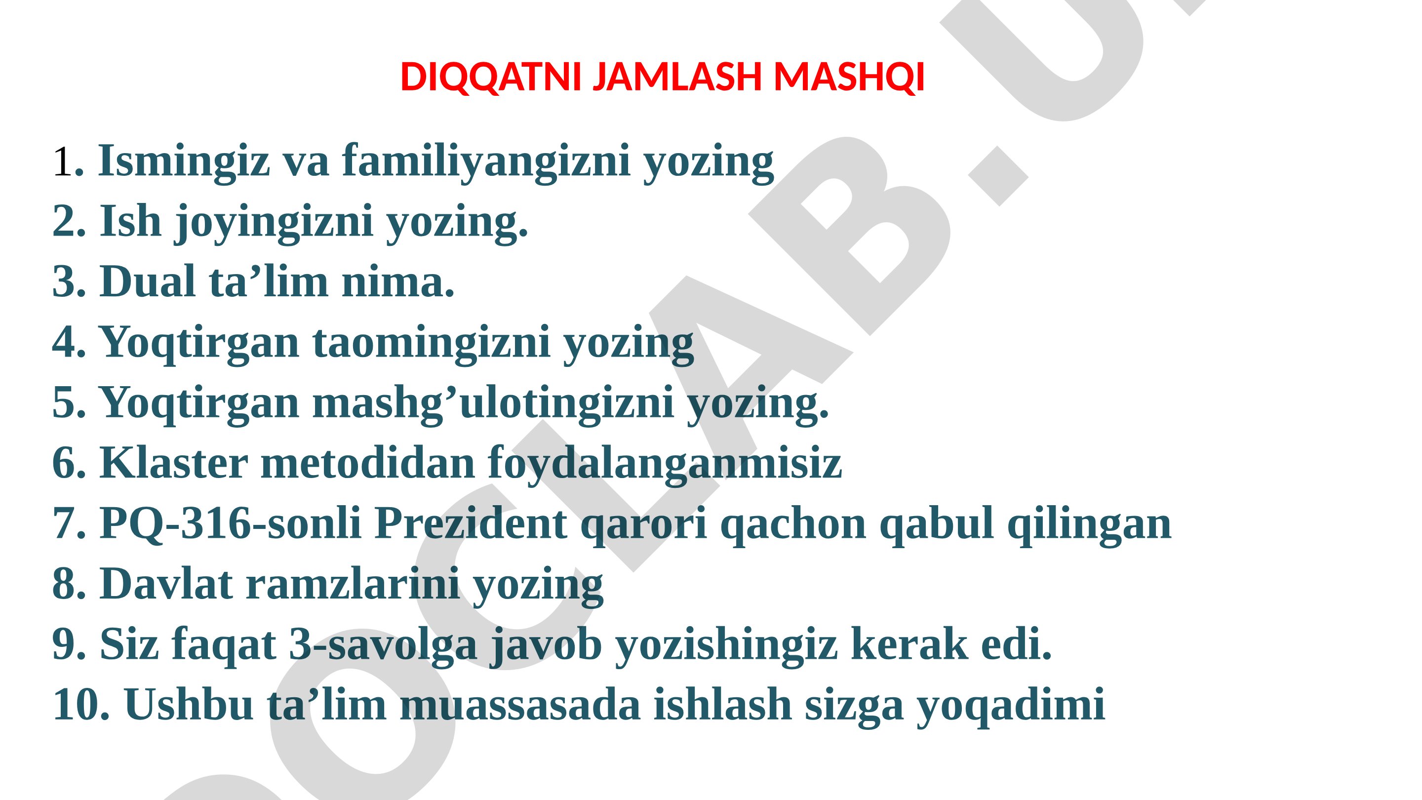 Samarali darsni rejalashtirish