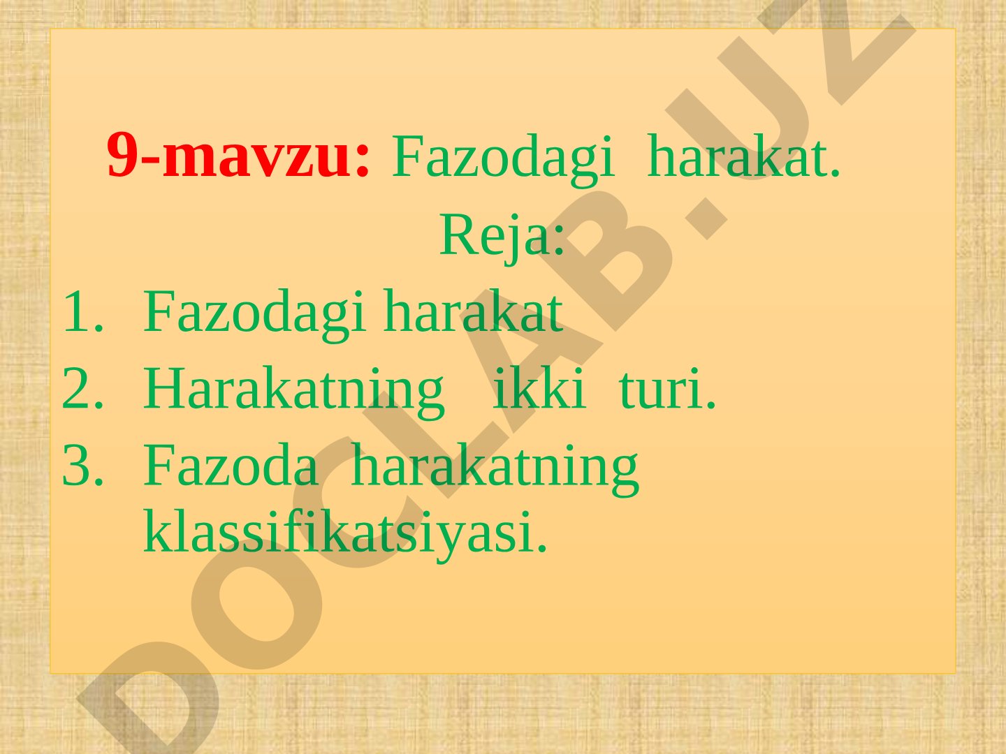 Fazodagi harakat