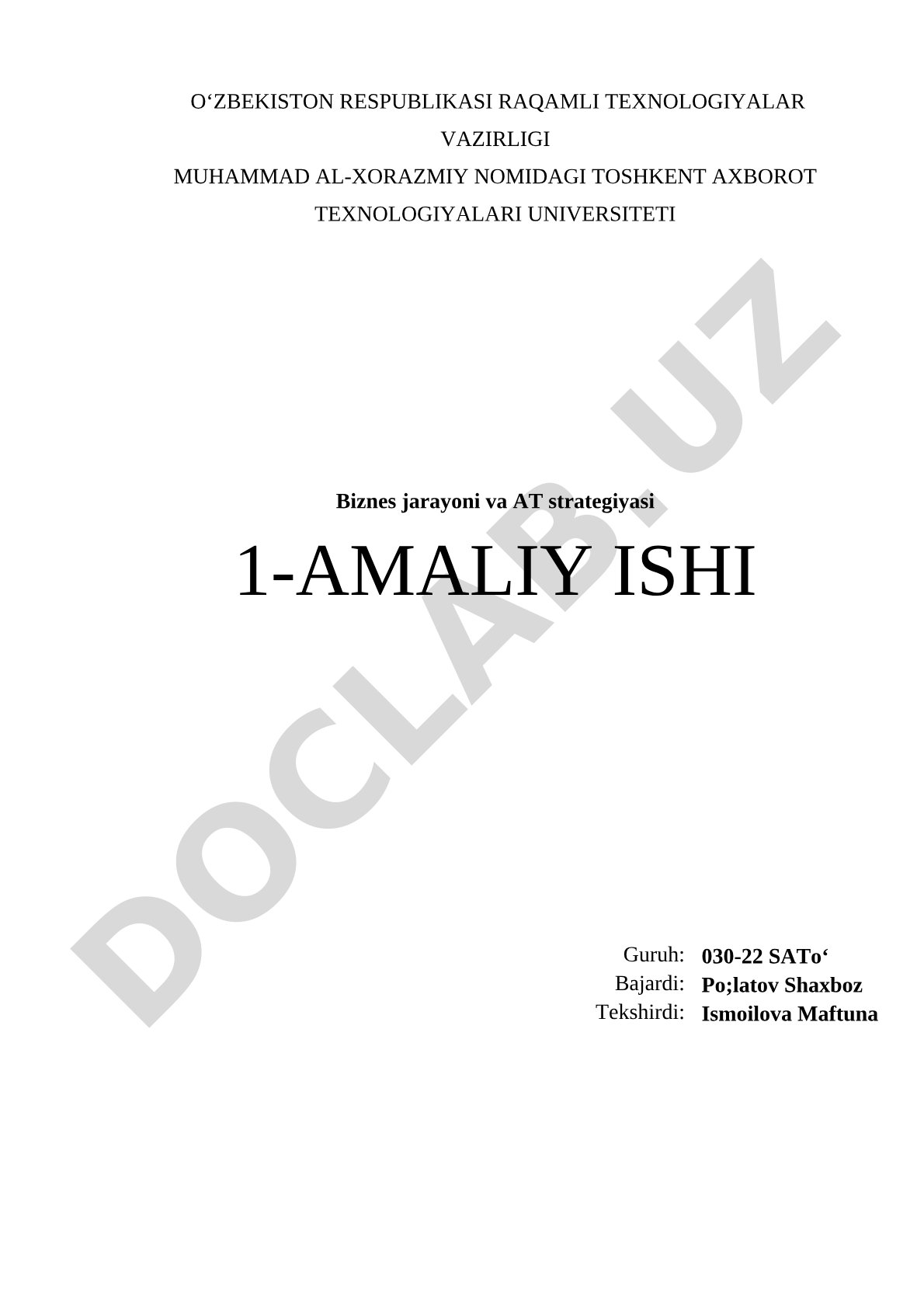 Onlayn kursga ro‘yxatdan o‘tish biznes-jarayonini modellashtirish