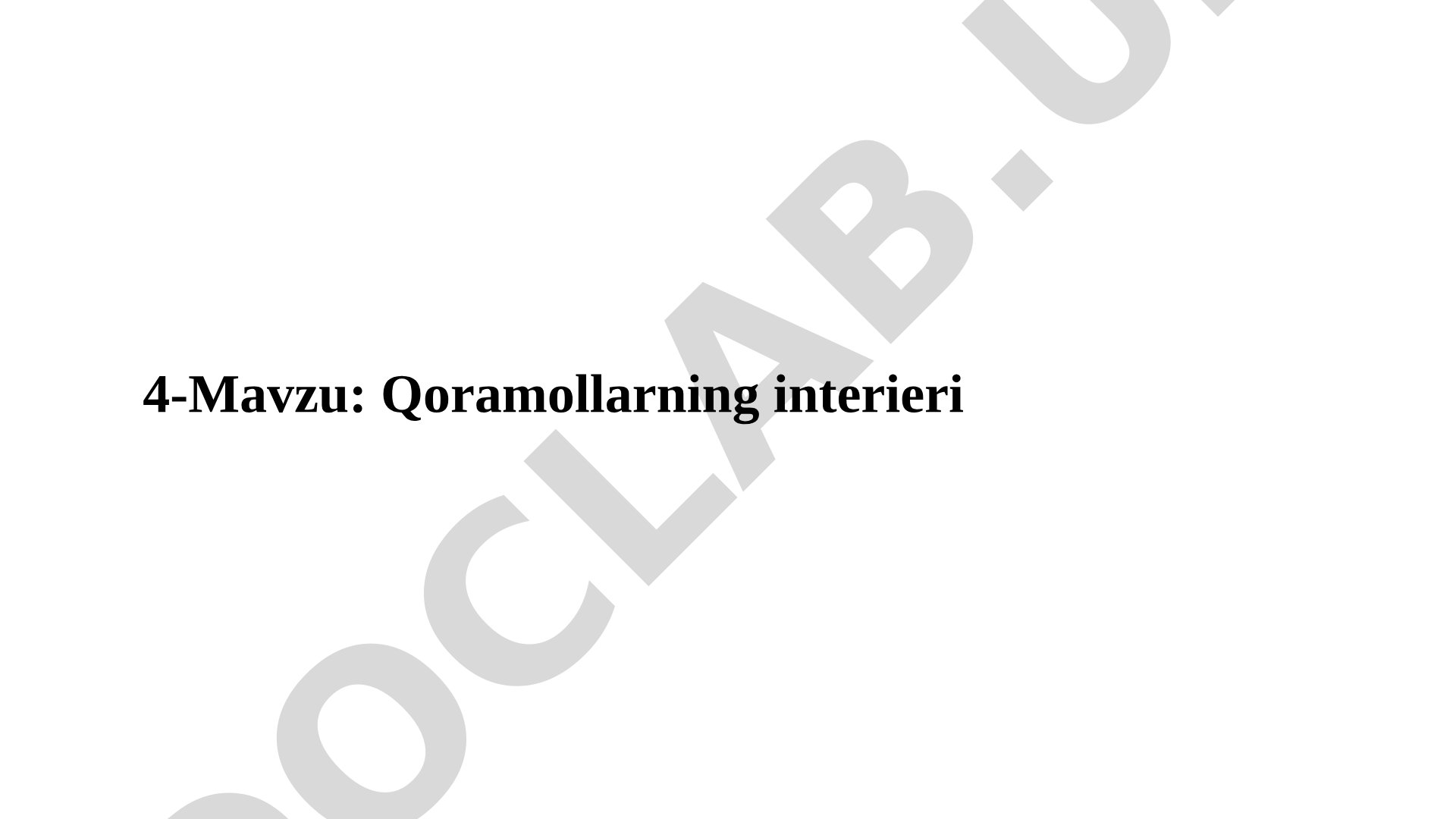 Qoramollarning interieri
