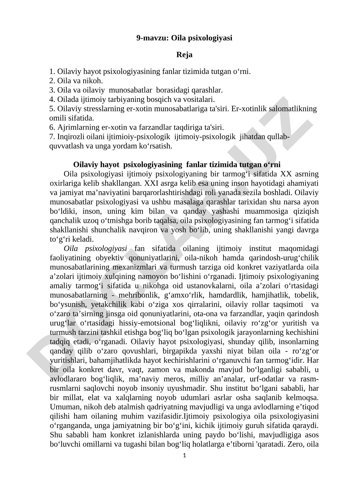 Oila psixologiyasi