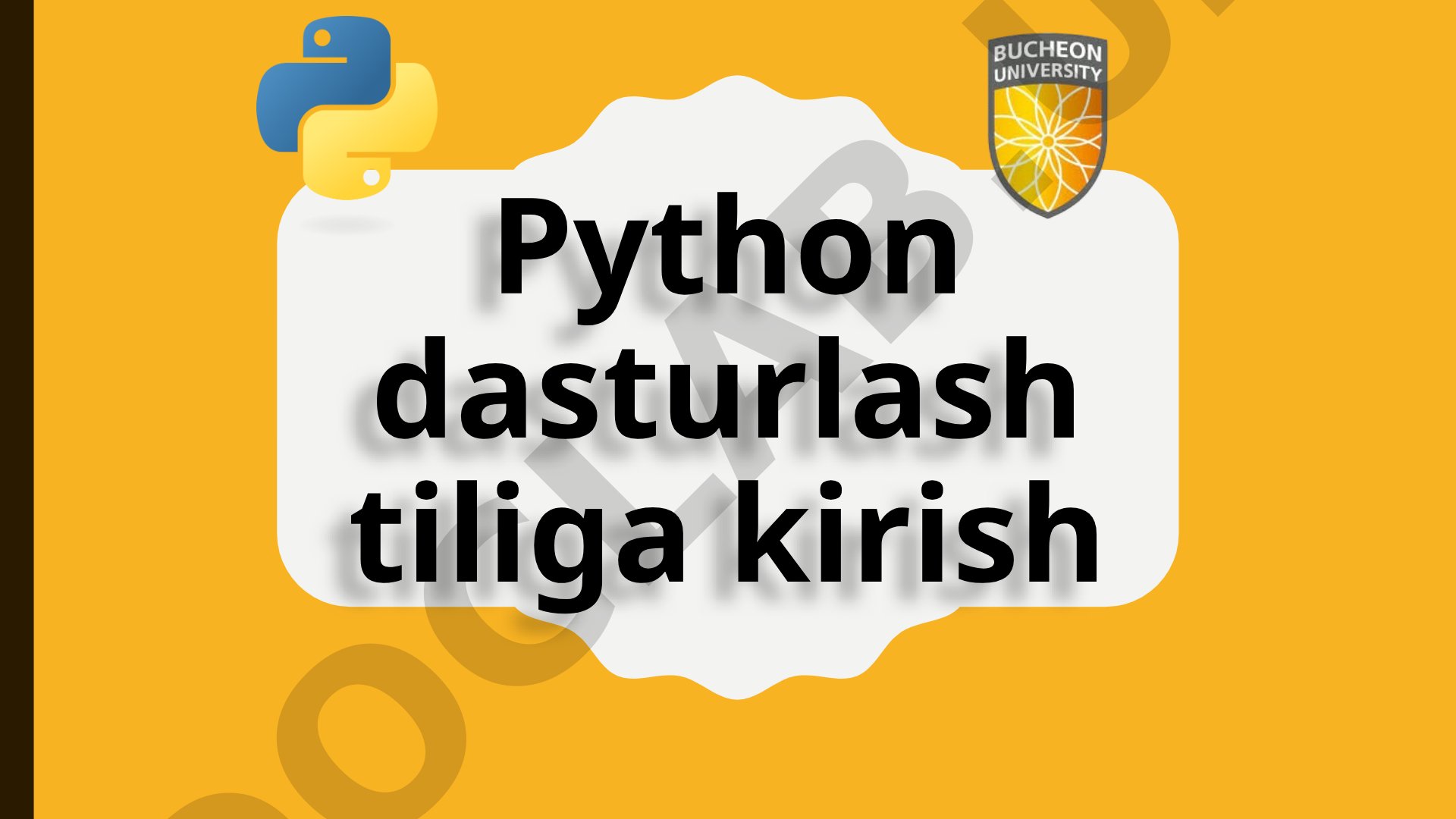 Python dasturlash tiliga kirish