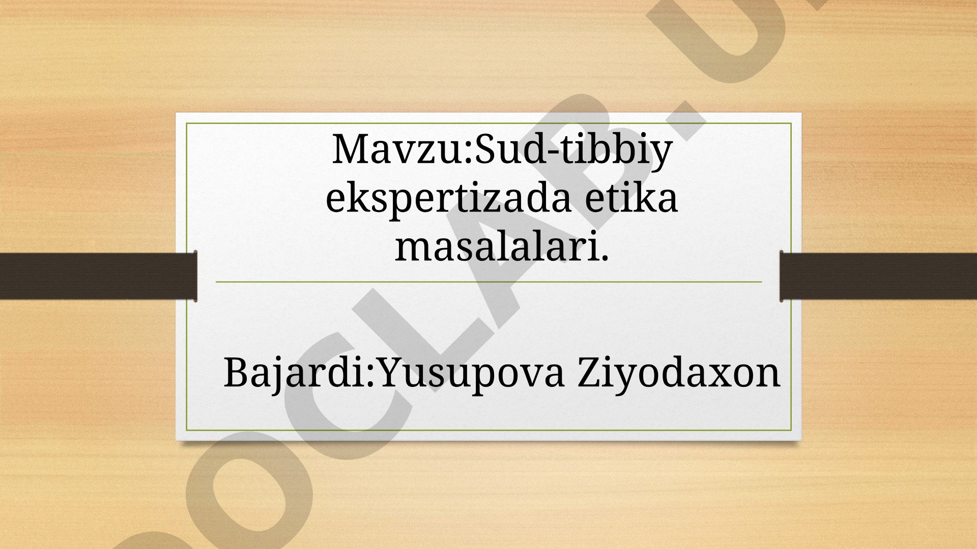 Sud-tibbiy ekspertizada etika masalalari
