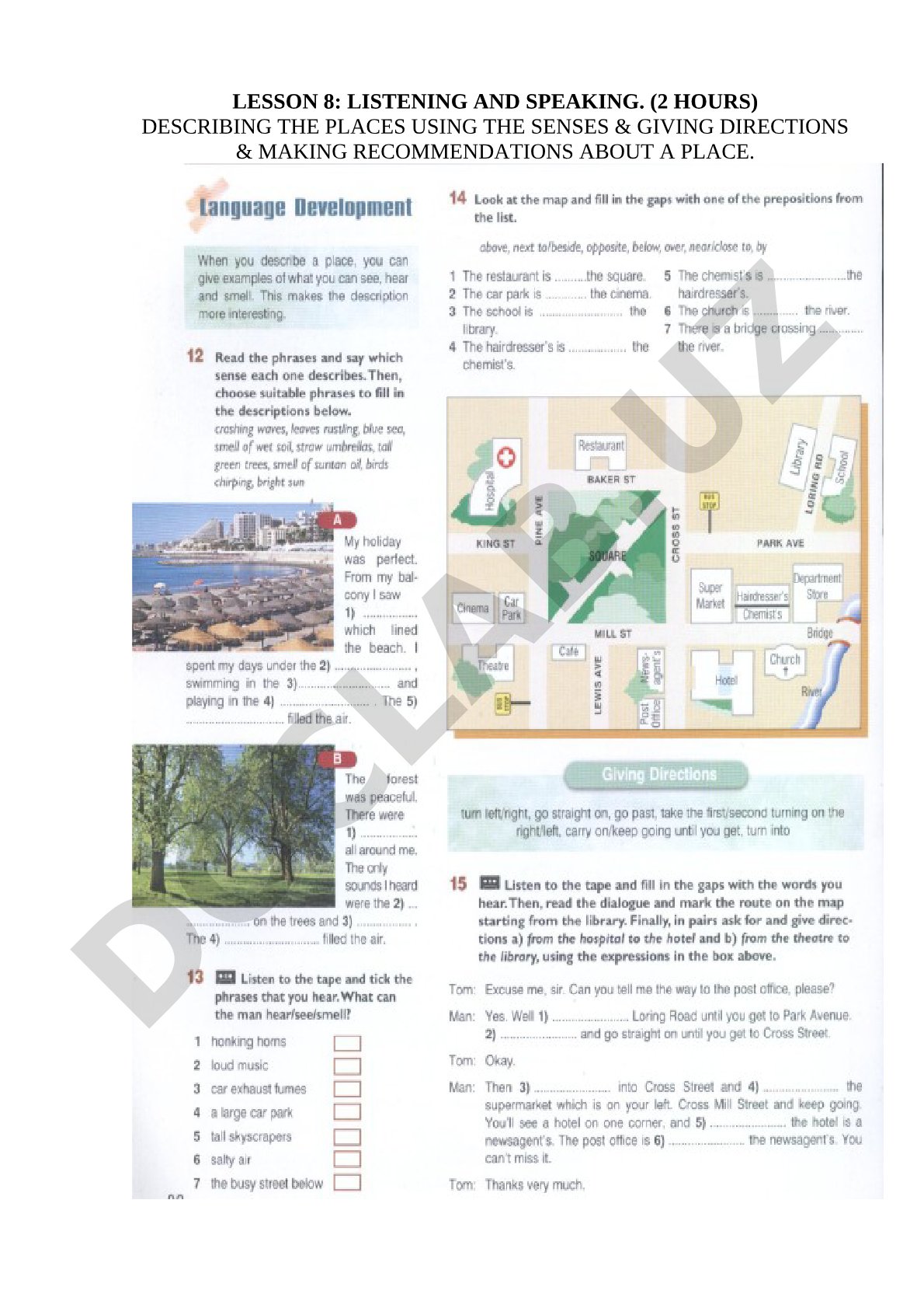 Describing Places and Giving Directions