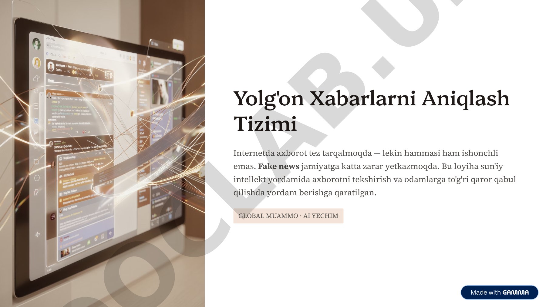 Yolg'on Xabarlarni Aniqlash Tizimi