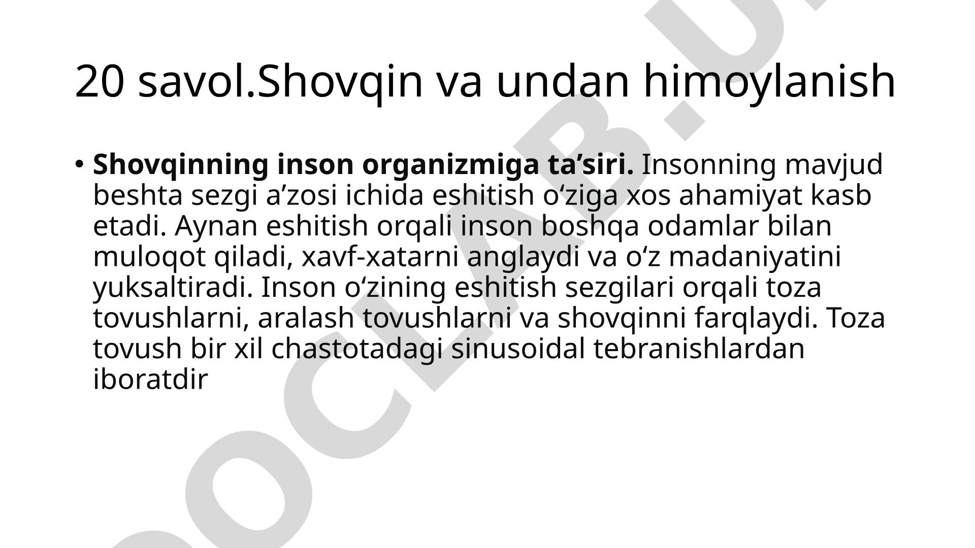 Shovqin va undan himoylanish