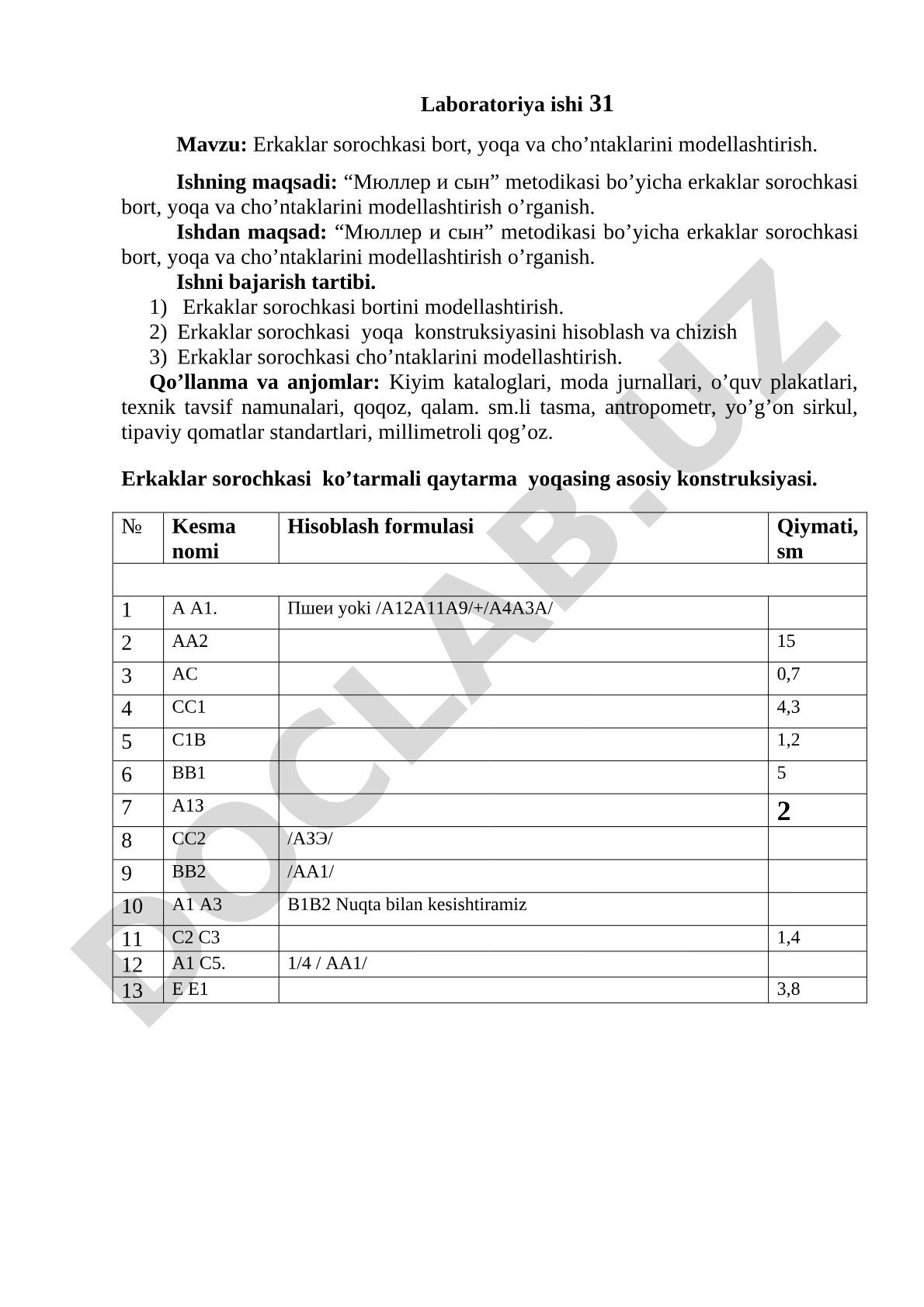 Erkaklar sorochkasi bort, yoqa va cho'ntaklarini modellashtirish