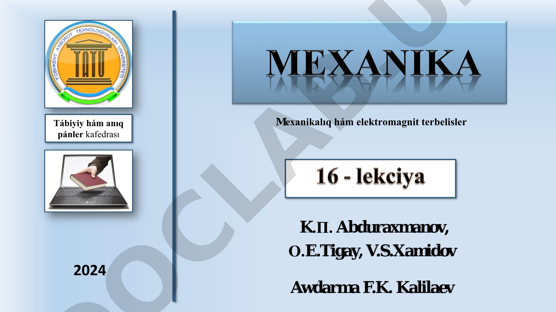 Mexanikalıq hám elektromagnit terbelisler