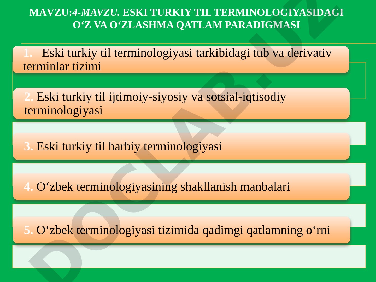Eski turkiy til terminologiyasidagi o‘z va o‘zlashma qatlam paradigmasi