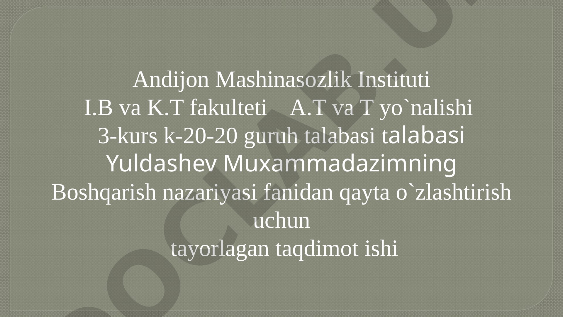 Loyihalarni boshqarishning asosiy tushunchalar va kontseptual asoslar