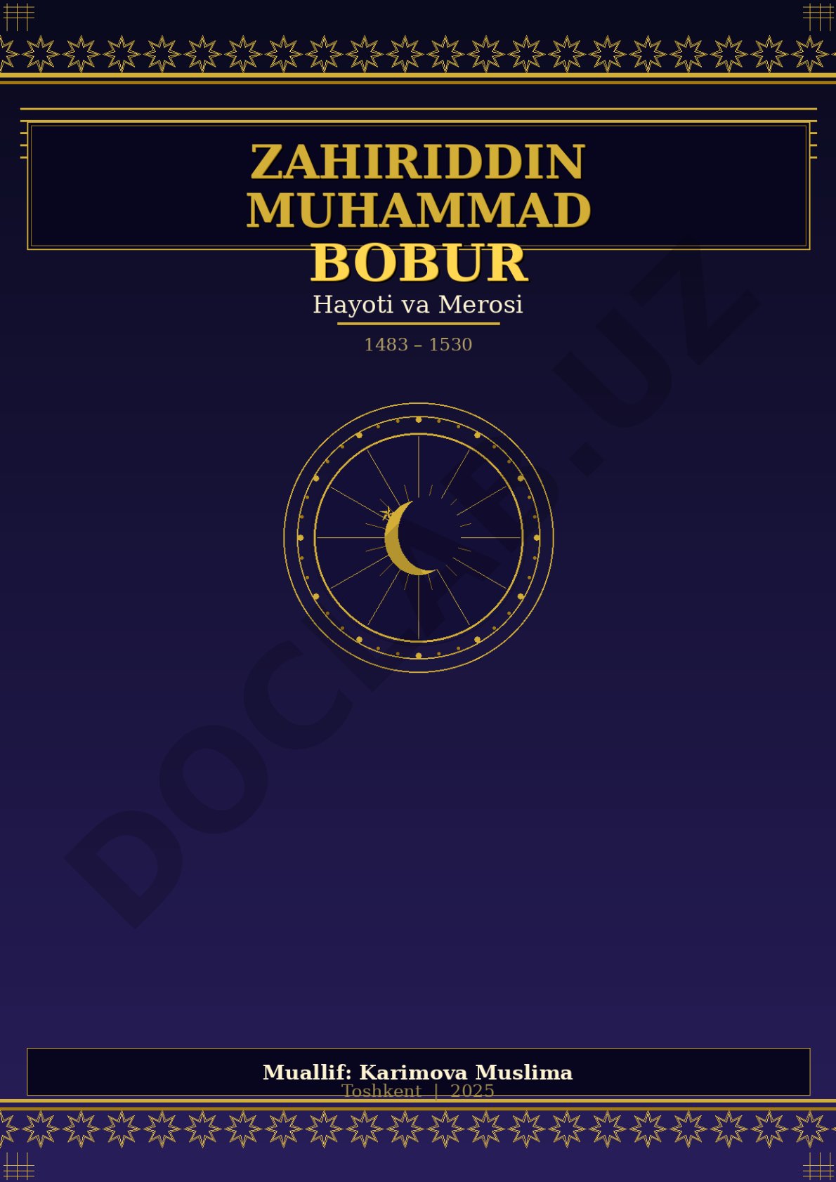 Zahiriddin Muhammad Bobur – Hayoti va Merosi