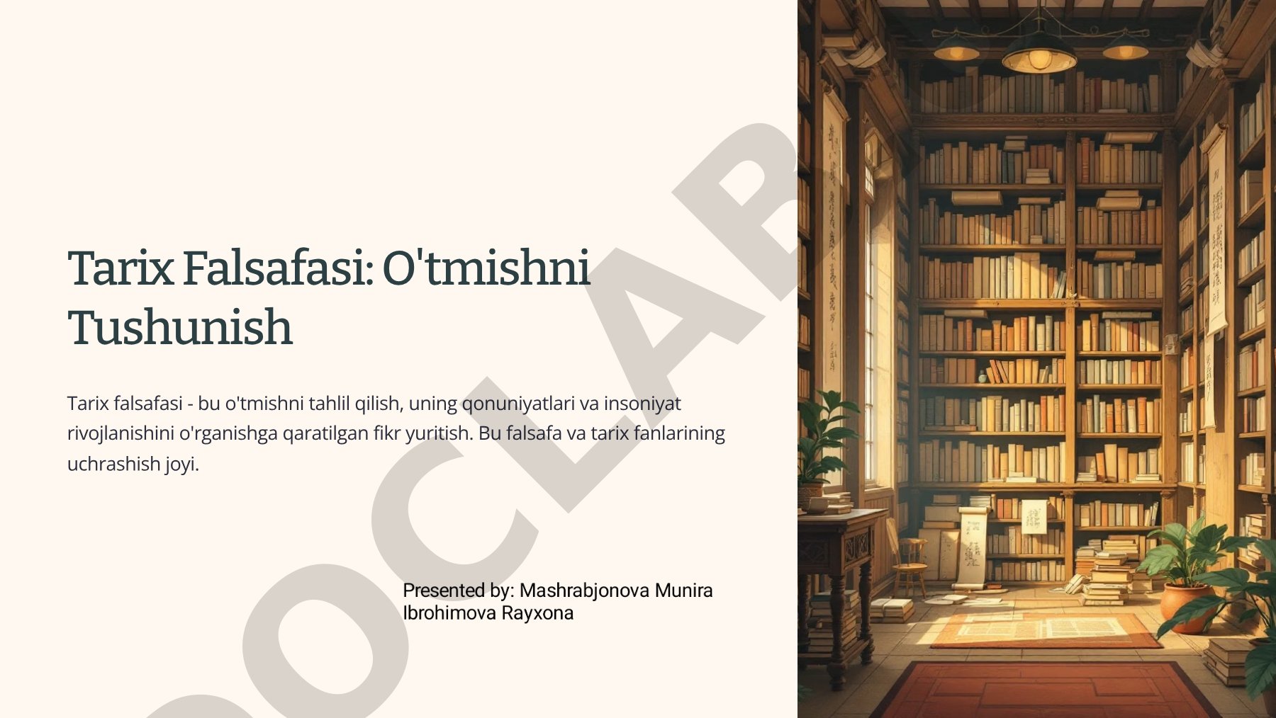 Tarix Falsafasi: O'tmishni Tushunish