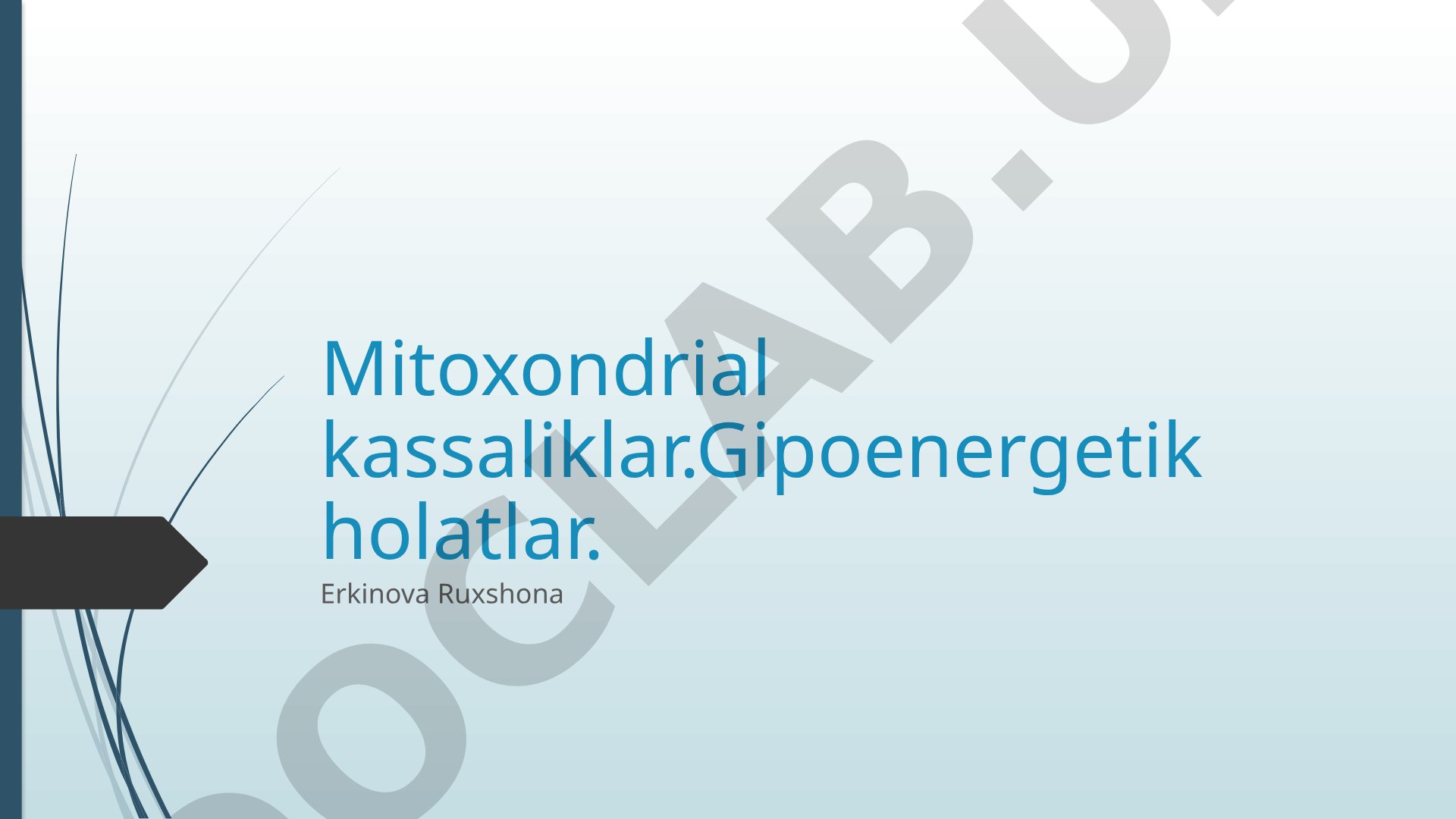 Mitoxondrial kassaliklar. Gipoenergetik holatlar