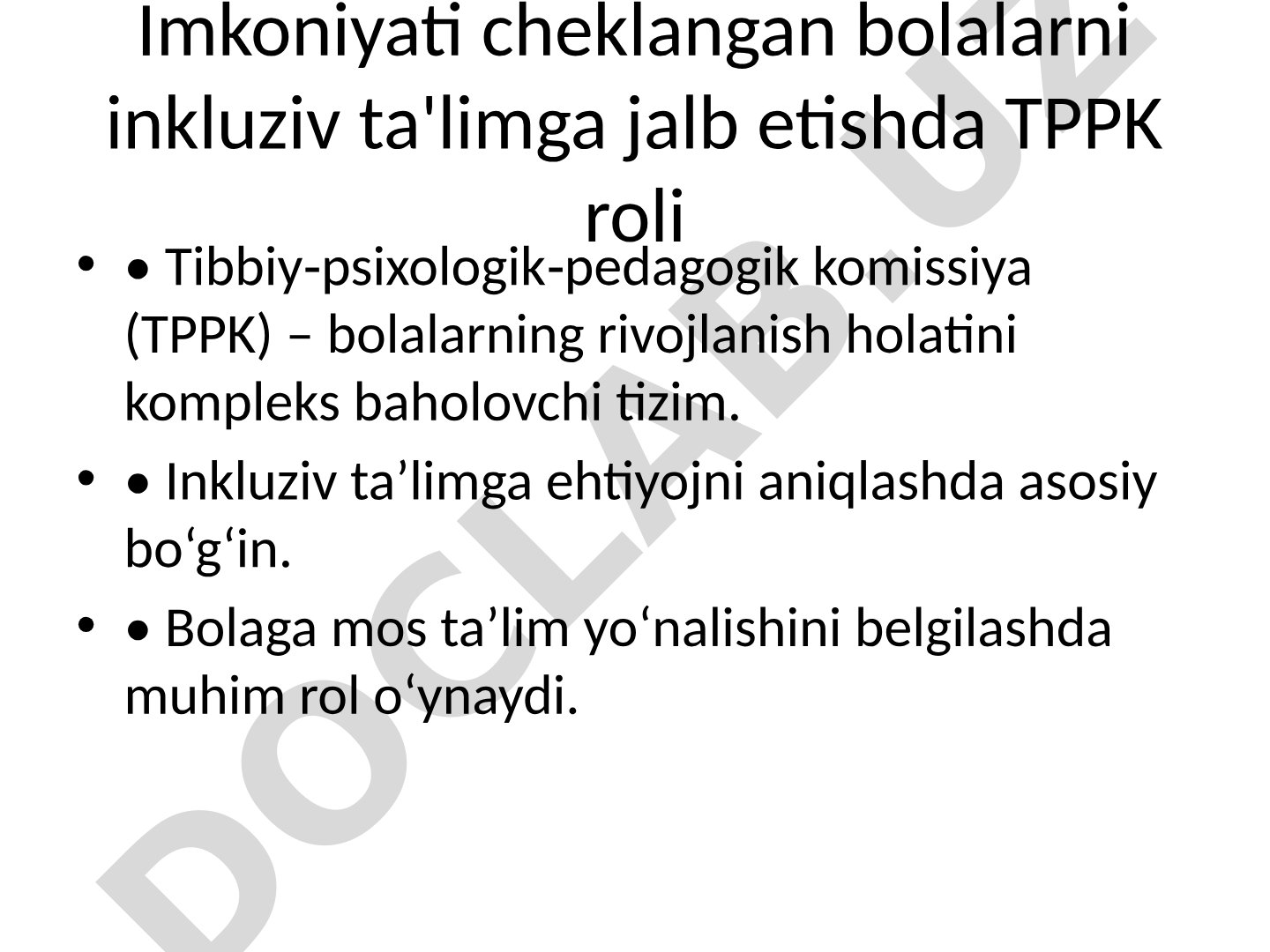 Imkoniyati cheklangan bolalarni inkluziv ta'limga jalb etishda TPPK roli