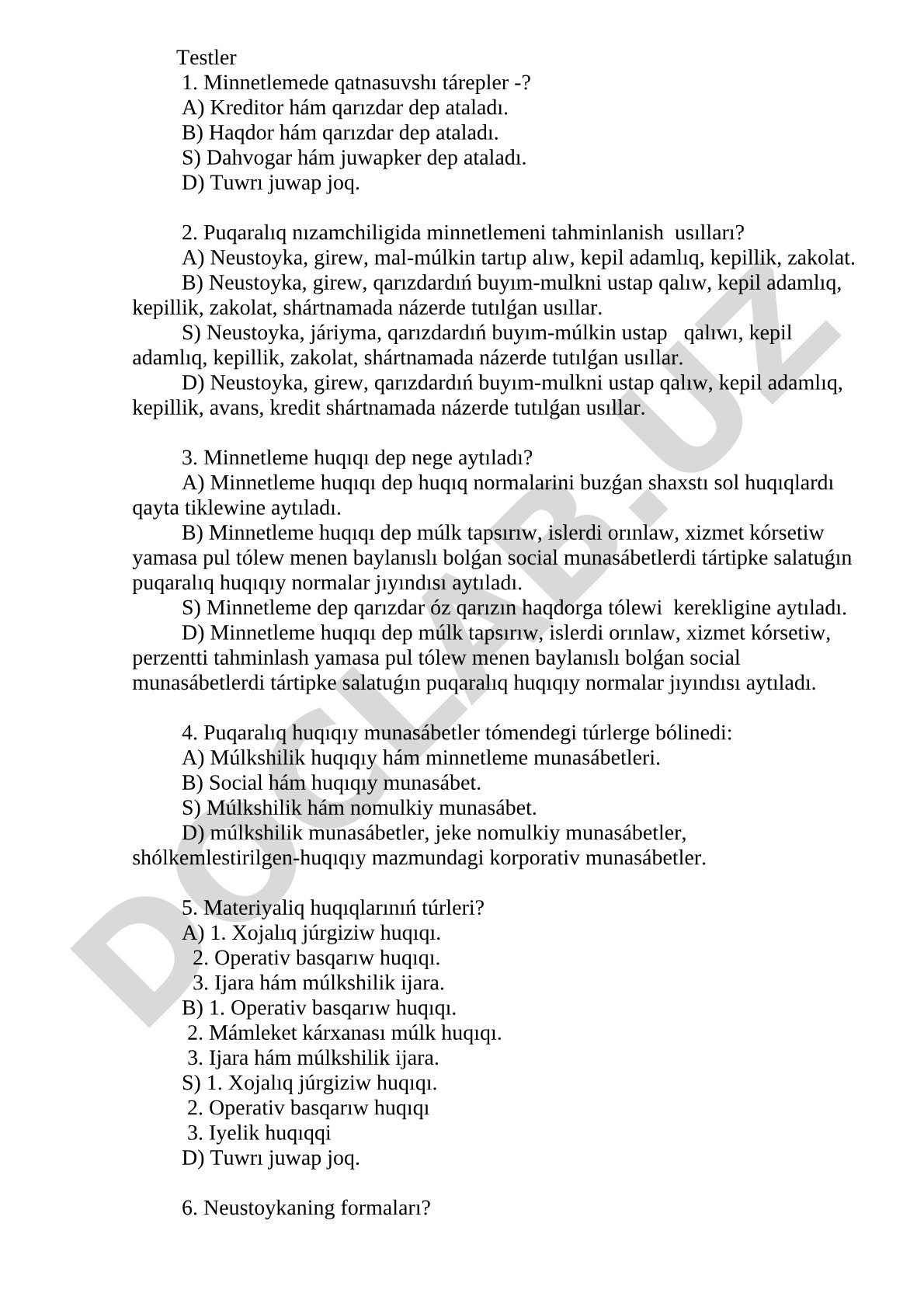 Minnetleme huqıqı testleri