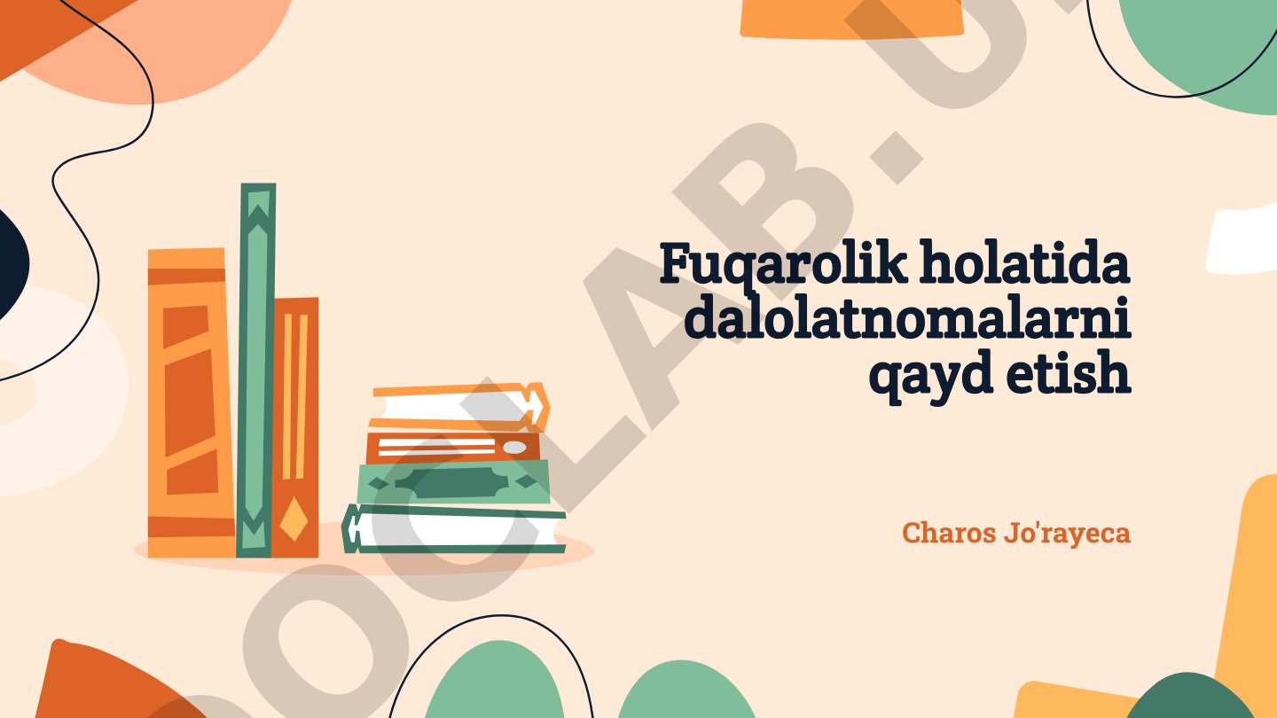 Fuqarolik holatida dalolatnomalarni qayd etish