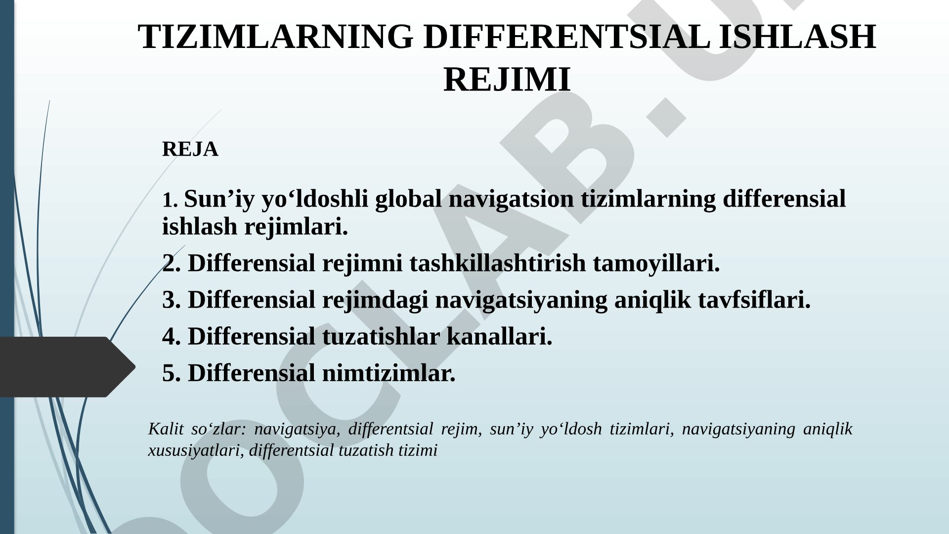 Tizimlarning differentsial ishlash rejimi