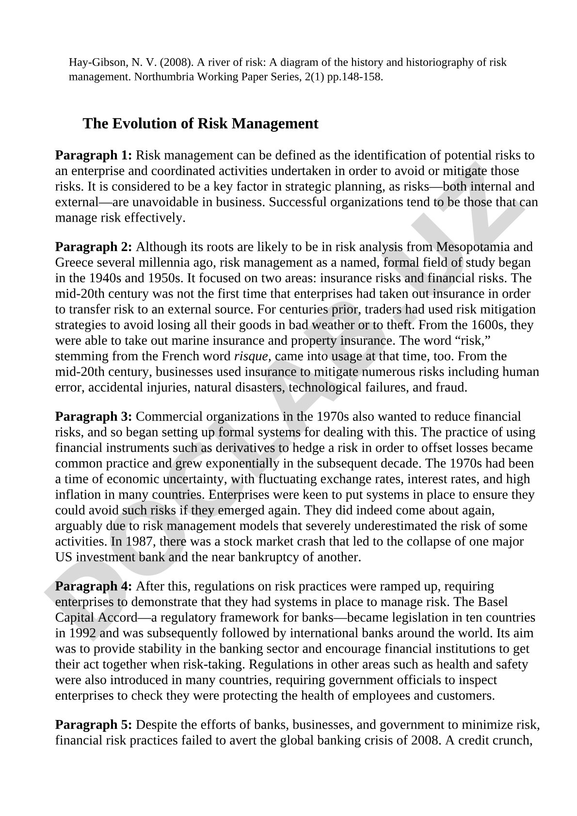 The Evolution of Risk Management