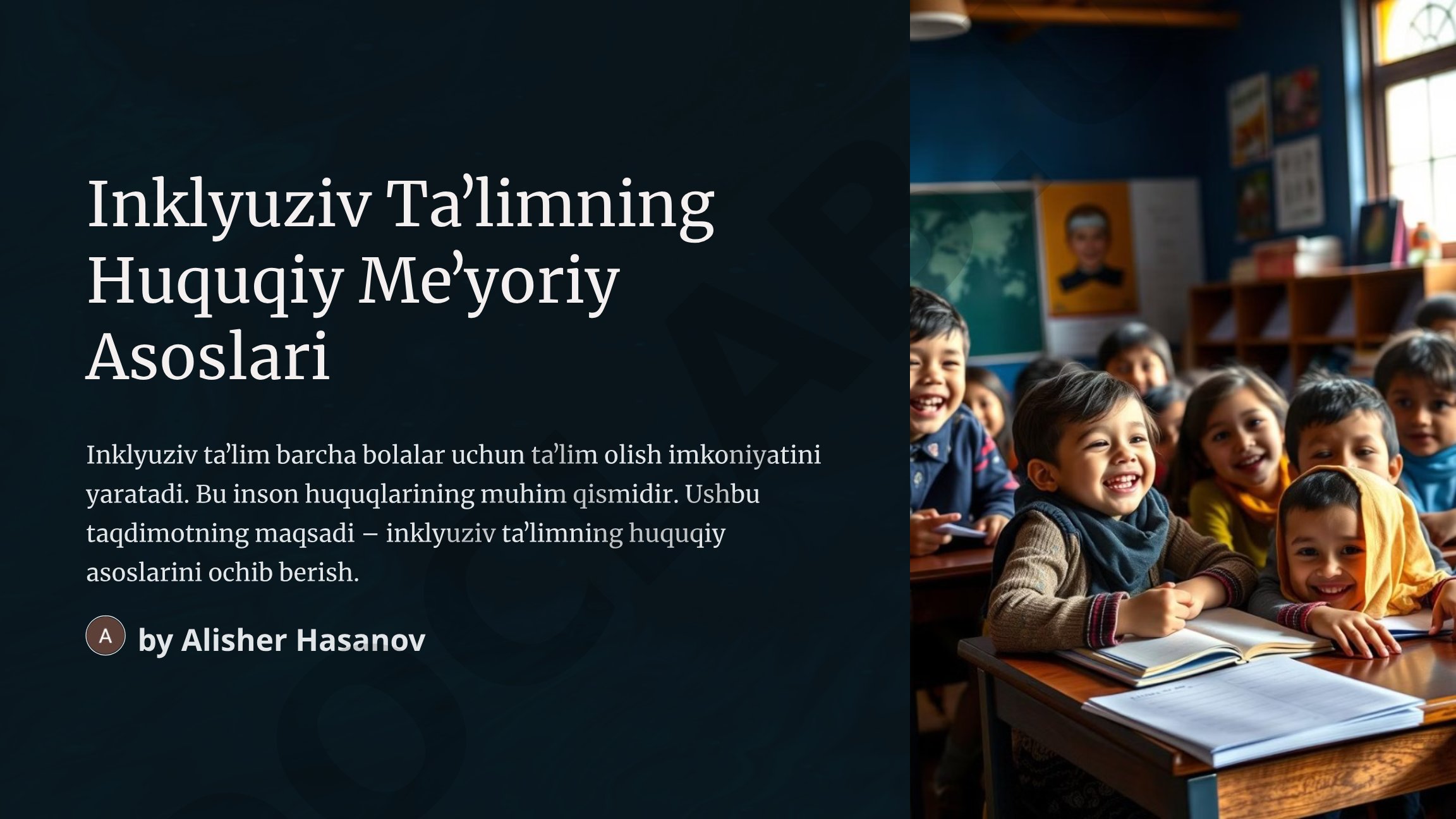 Inklyuziv Taʼlimning Huquqiy Meʼyoriy Asoslari