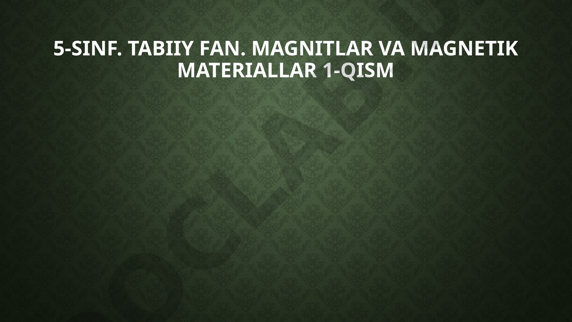 Magnitlar va magnetik materiallar