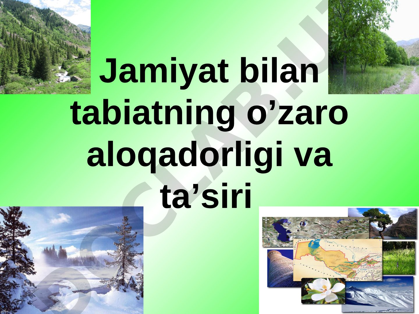 Jamiyat bilan tabiatning o'zaro aloqadorligi va mineral resurslar