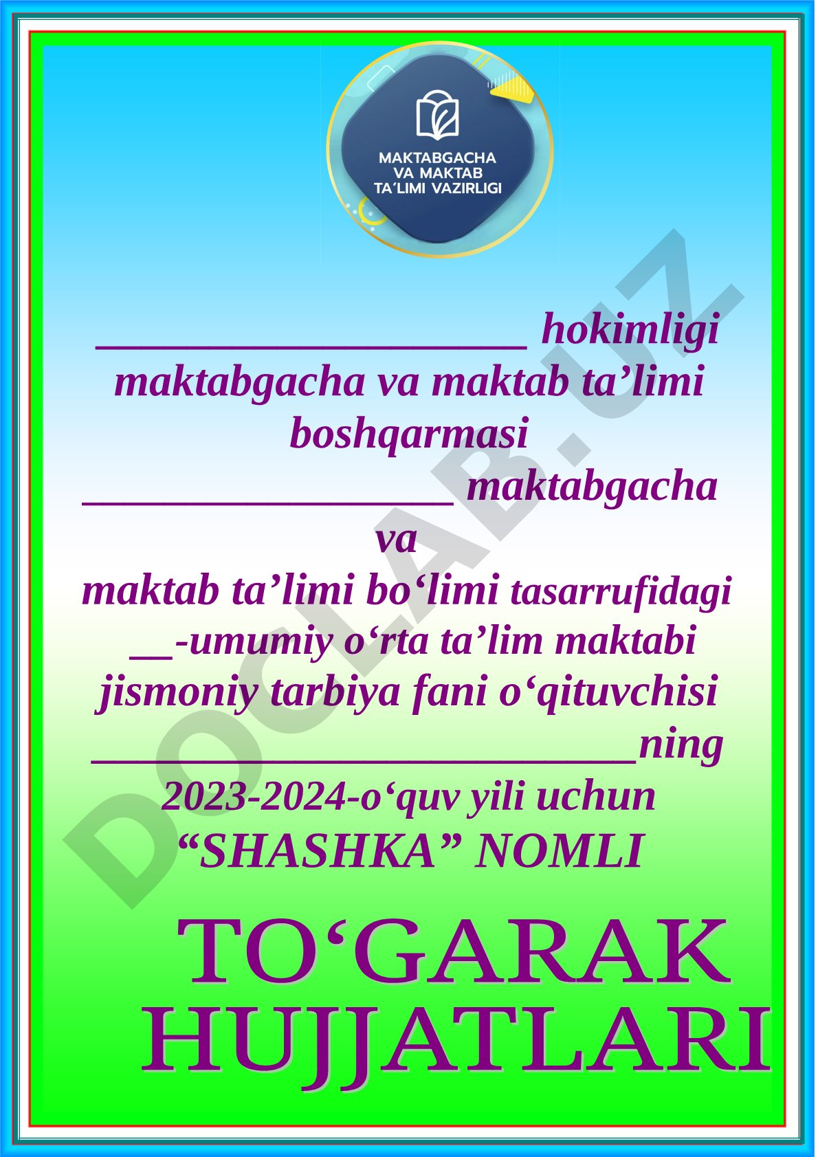 Shashka to‘garagi a’zolari va ish rejasi