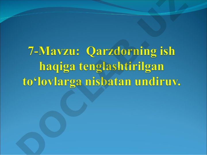 Undiruvni ish haqi va to'lovlarga qaratish tartibi