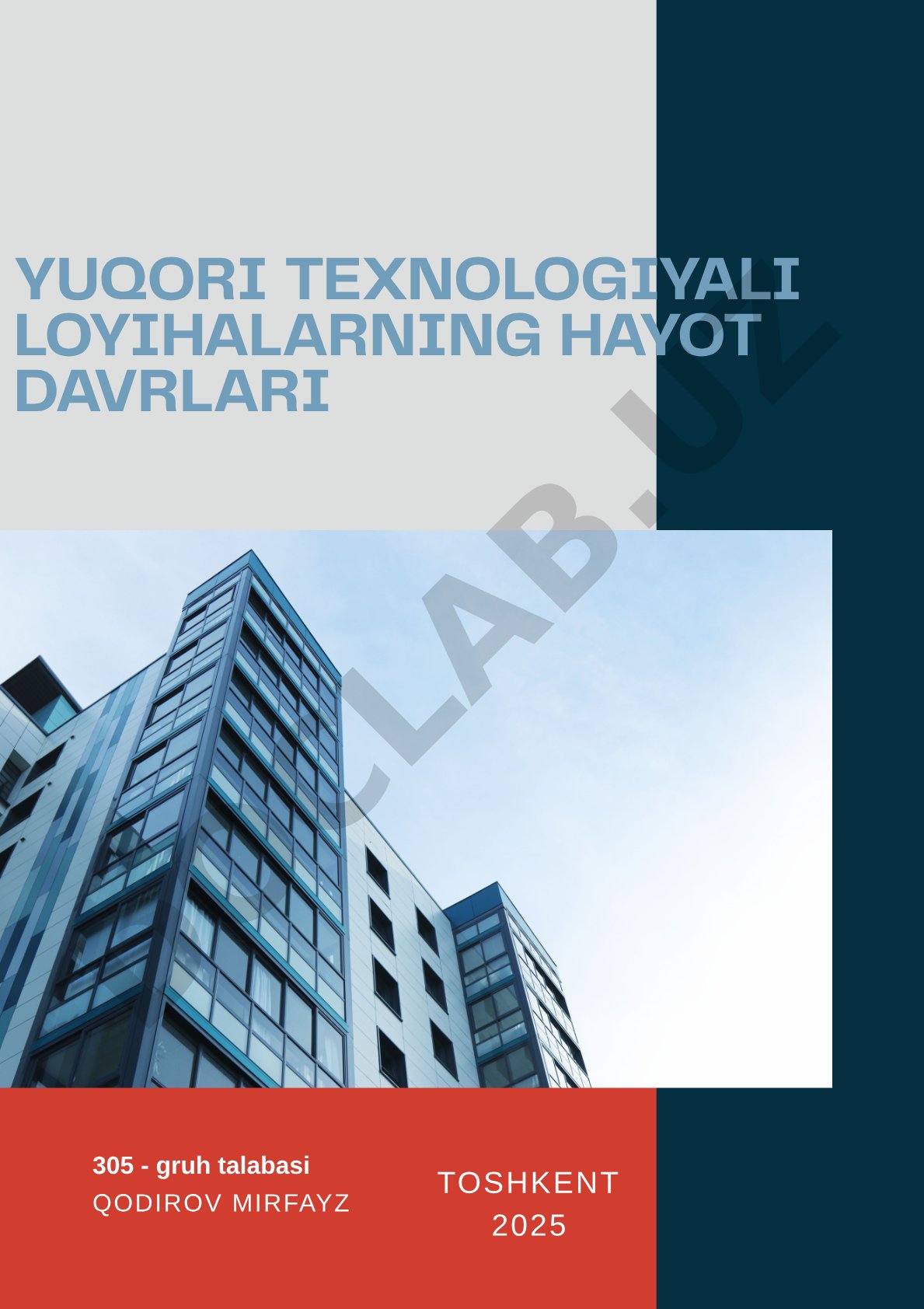 Yuqori texnologiyali loyihalarning hayot davrlari