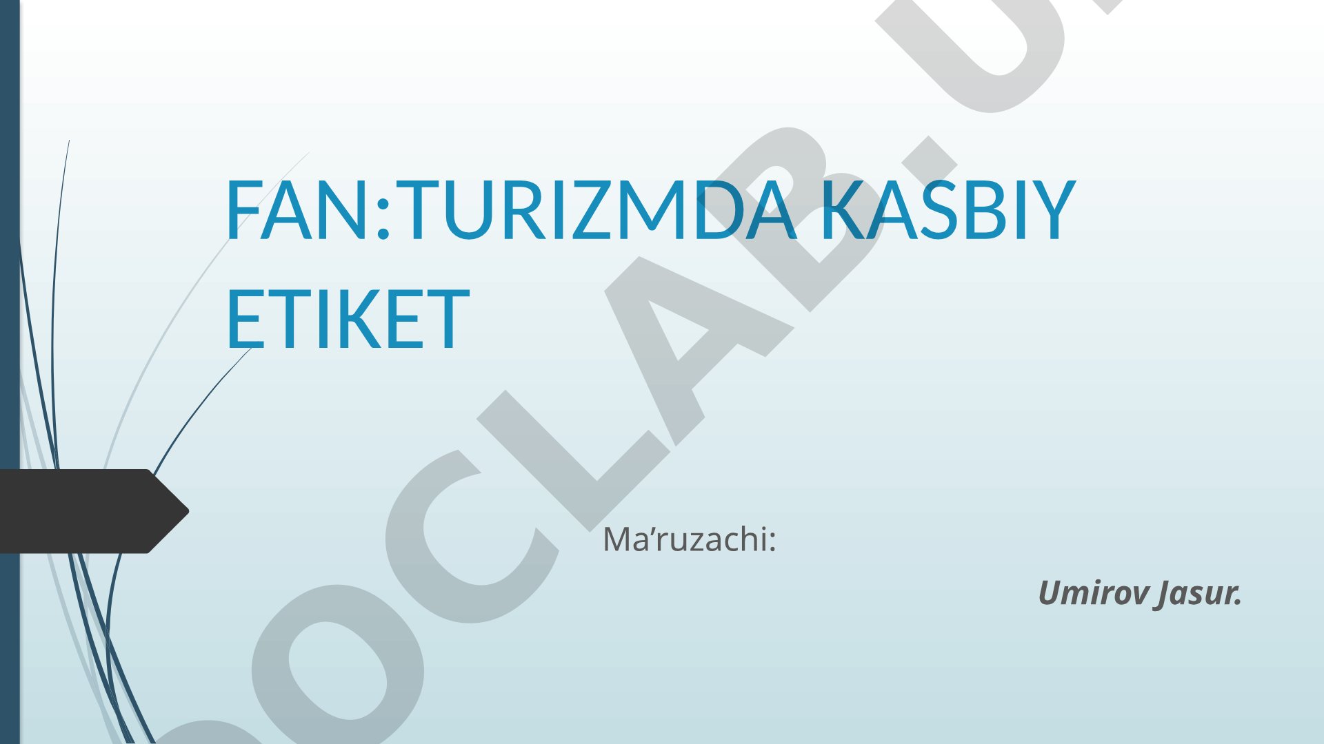 Turizmda kasbiy etiket